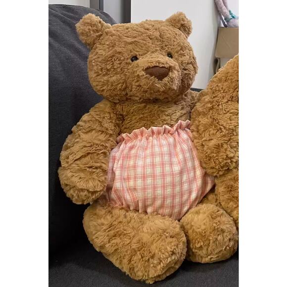 Bartholomew bear cute custom clothes outfits - pink plaid pull-ups (Medium) - Picture 1 of 2